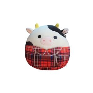 Squishmallows Connor the Cow Kids 6.5"‎ Plaid Excellent Flannel Shirt Plush